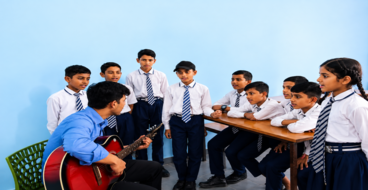 Indian schoolgirls learning